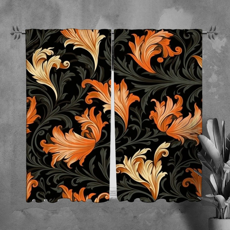 Rideaux Acanthus rideaux noir méditerranéen, L 40 po x L 61 po