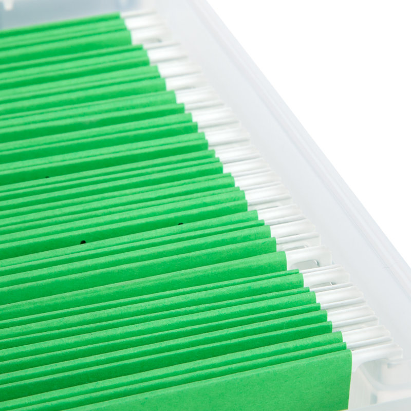 Clear Portable Weatherproof Letter-Size File Box with Organizer Lid