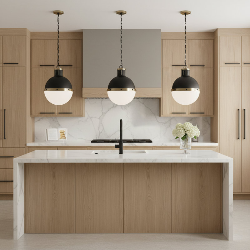 Geoffrey 1 - Light Unique/Statement Pendant, Midnight Black, No , 18" H x 13.25" W x 13.25" D