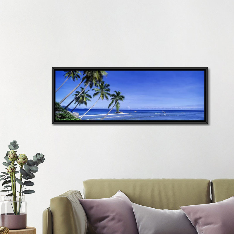 « côtier palms, la digue, république des seychelles », reproduction de photo sur toile, H 16 po x l 48 po x P 1,5 po