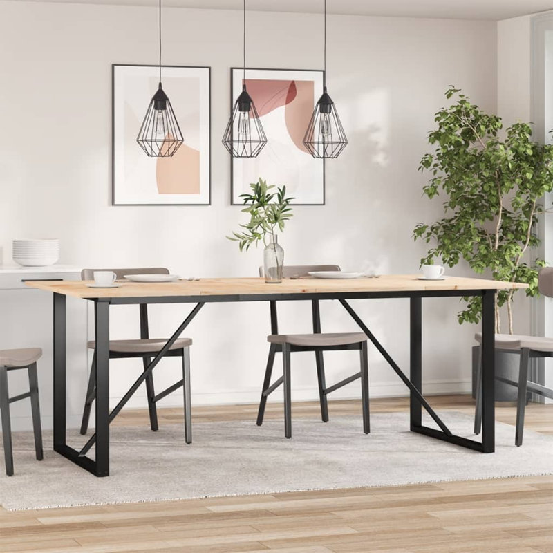 Pine Metal Base Dining Table