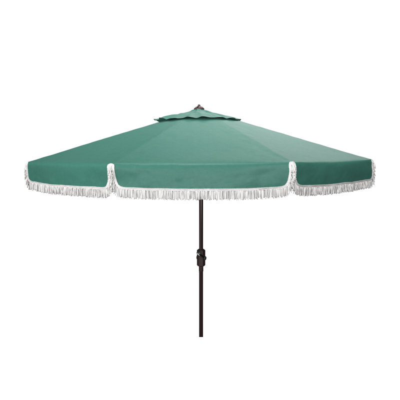 Outdoor Argentina Beach Parasol, Hunter Green/White