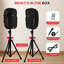 Système de sonorisation portatif sans fil Pyle - Haut-parleurs d'extérieur avec paire de haut-parleurs passifs et passifs compatibles Bluetooth 1000W W / USB SD MP3 AUX - Support 35 mm, 2 supports, microphone, télécommande - Pyle PPHP1049KT