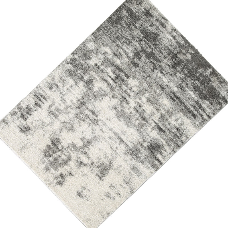 Georgine Handwoven Cream/Gray Area Rug, Rectangle 5' x 7'