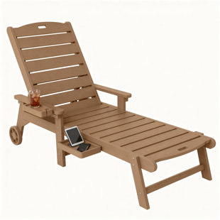 Adirondack Chaise Lounge Chair Outdoor Wooden Pool Lounge Chair Sun Tanning Chair For Beach Poolside Sunbathing