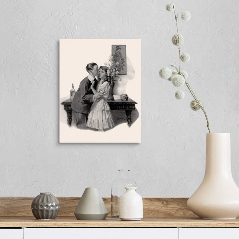 Art mural sur toile Courting, H 14 po x l 11 po x P 1,25 po, Toile tendue