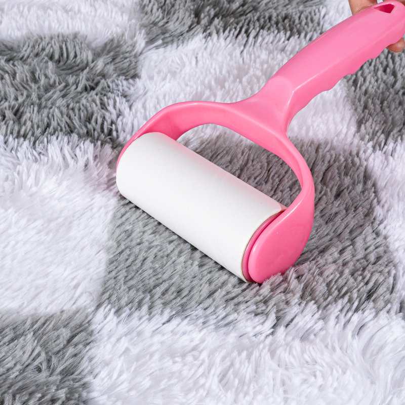 Tapis blanc et gris clair à carreaux antidérapant idéal pour les chambres d'enfants, les zones d'étude et les salons, Blanc