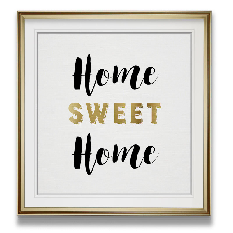 « home doux home », art textuel encadré, H 23 po x l 23 po x P 1,5 po, Cadre doré