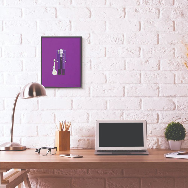 « prince célèbre personnages style style », impression sur toile, H 20 po x l 16 po x P 1,5 po, Giclée encadrée noir minuit