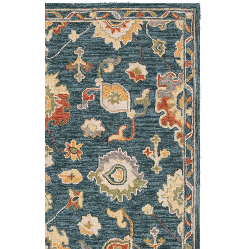 Metro Hand Tufted Wool Cotton Oriental Rug in Dark Gray/Red, Rectangle 8' x 10'