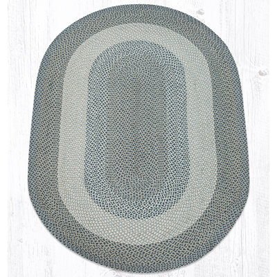  Tapis rustique tressé ovale multi-tons - décor maison de campagne durable