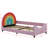  Artak Colorful Velvet Rainbow Twin Daybed Frame With Rainbow-Shaped Headboard