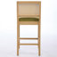 Tabourets de bar Havenwood en bois massif avec dossier en rotin et coussin en lin-135493419
