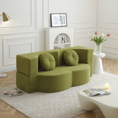Canapé-lit 2 en 1 avec coussin, grand canapé-lit, causeuse de plancher et futon