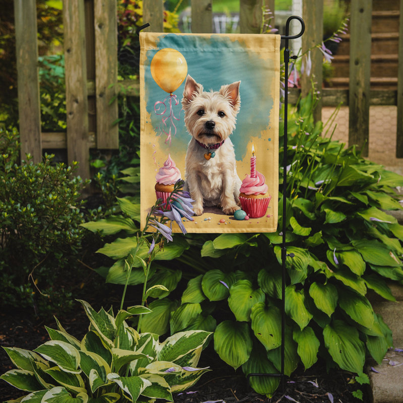 Drapeau de jardin «Happy Birthday», Westie