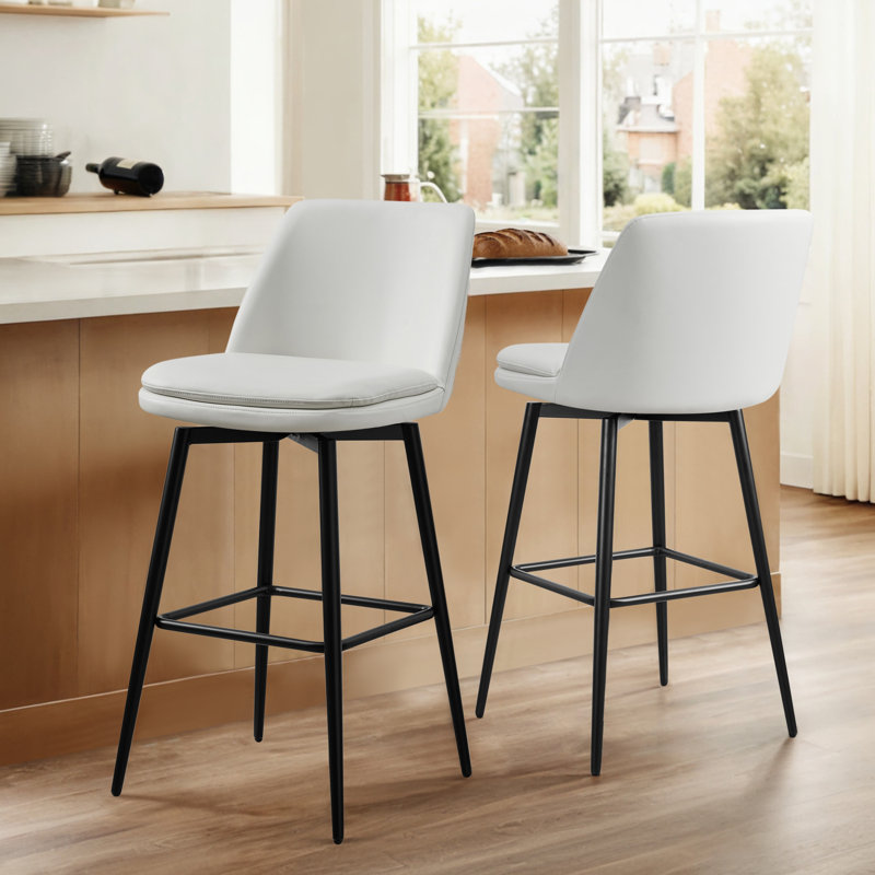 Tabouret Betzalel, Tabouret de bar (siège d’une hauteur de 30 po), Blanc