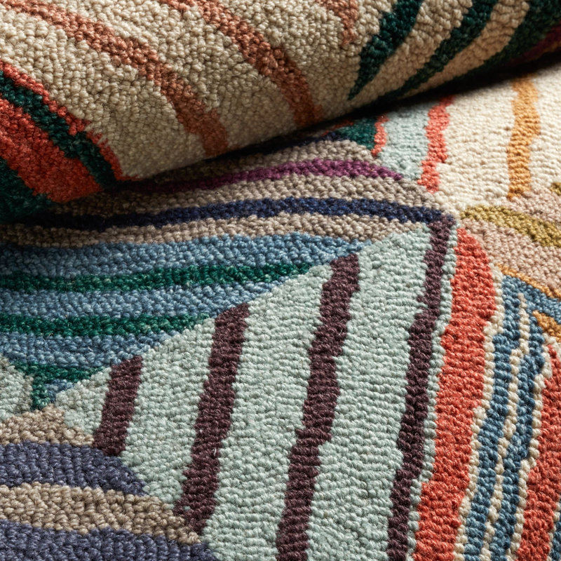 Potter Multi Hand Micro Hooked Wool Rug, Rectangle 7'6" x 9'6"