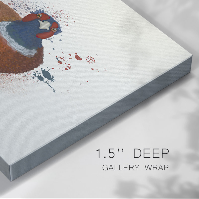 Pheasant Splash, toile tendue 7 galeries, H 12 po x l 18 po