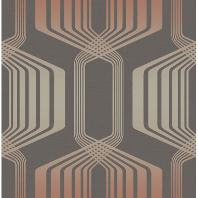 Seabrook Designs Dreda Hexagon Stripe Unpasted Wallpaper
