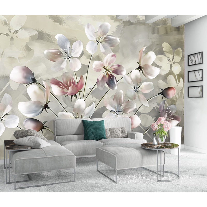 Murale marguerites floral Alicia, L 35 po x l 55 po