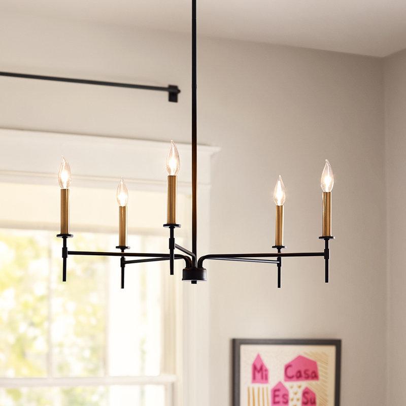 Hux 5 - Light Fabric Dimmable Modern Linear Chandelier