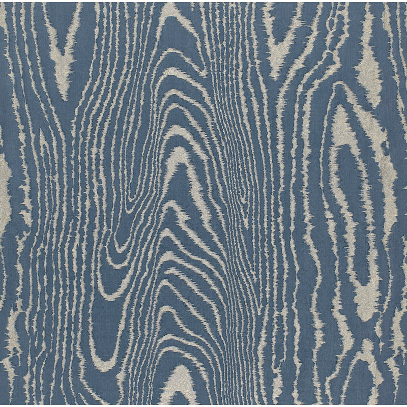 Faux Bois Moire Weave Fabric, Midnight