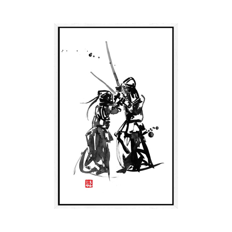 Kendo by Péchane - Print on Canvas, White Framed, 152.5 cm H x 101.5 cm W