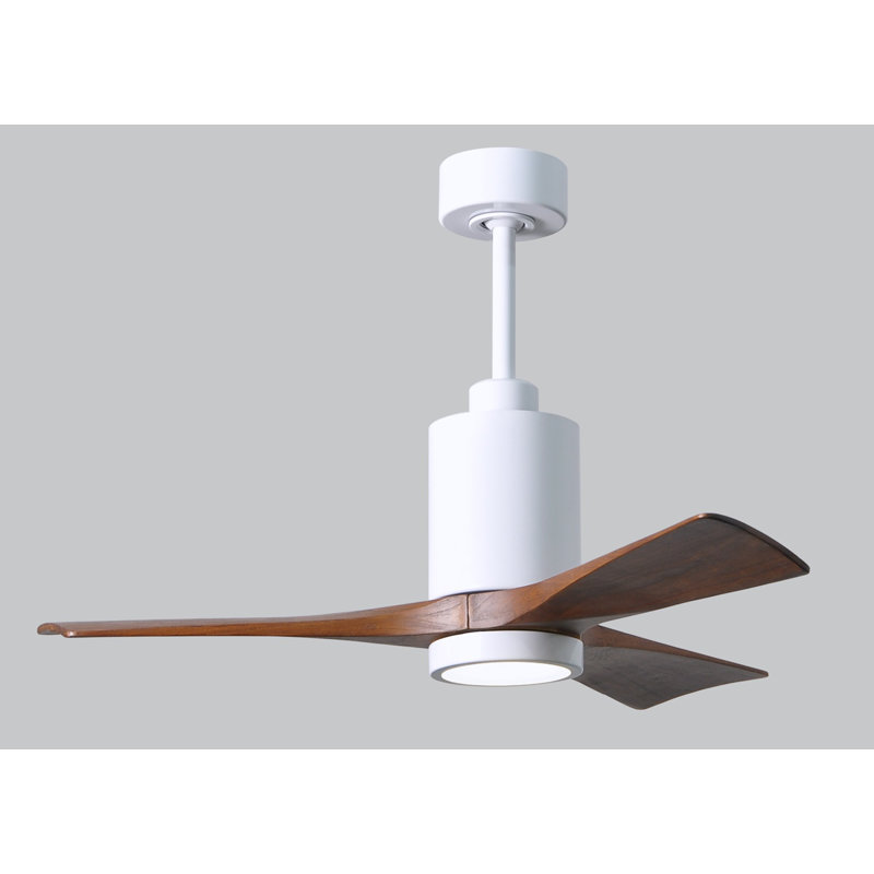 Patricia LED Downrod Ceiling Fan, Gloss White, Matte White, 52"