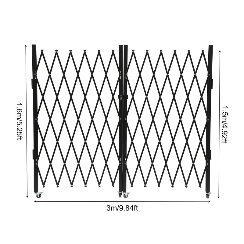 Barrière de sécurité en métal, 9,84 pi x H 5,25 pi