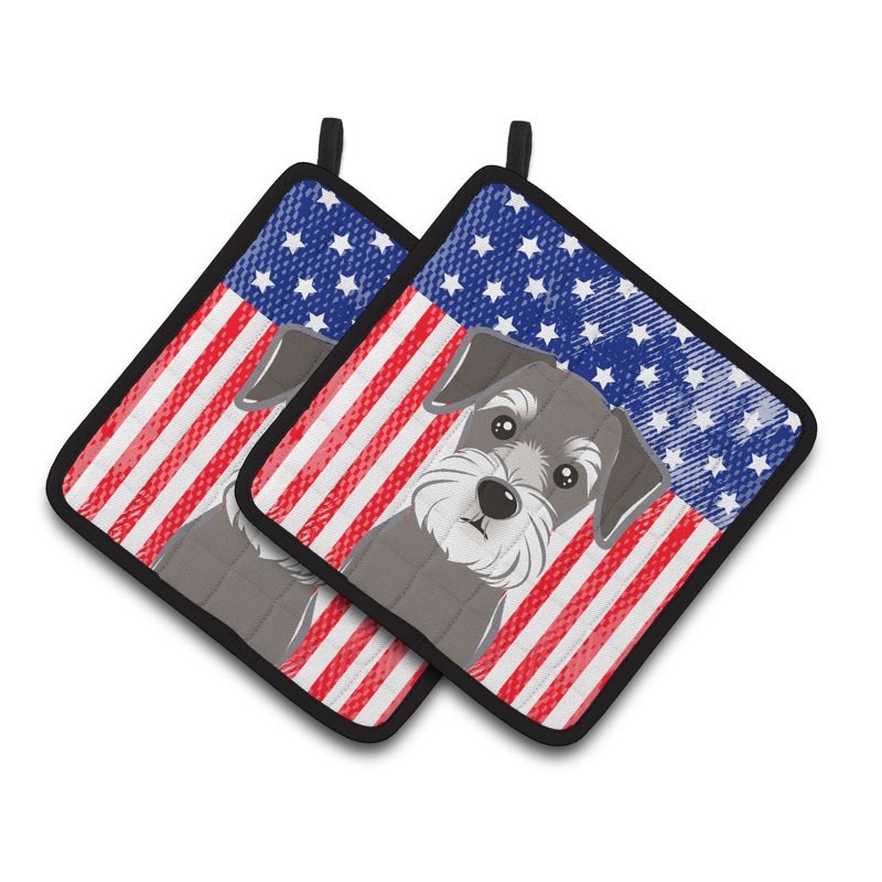 Cuisinier poignée pour trésors et schnauzer caroline American Flag