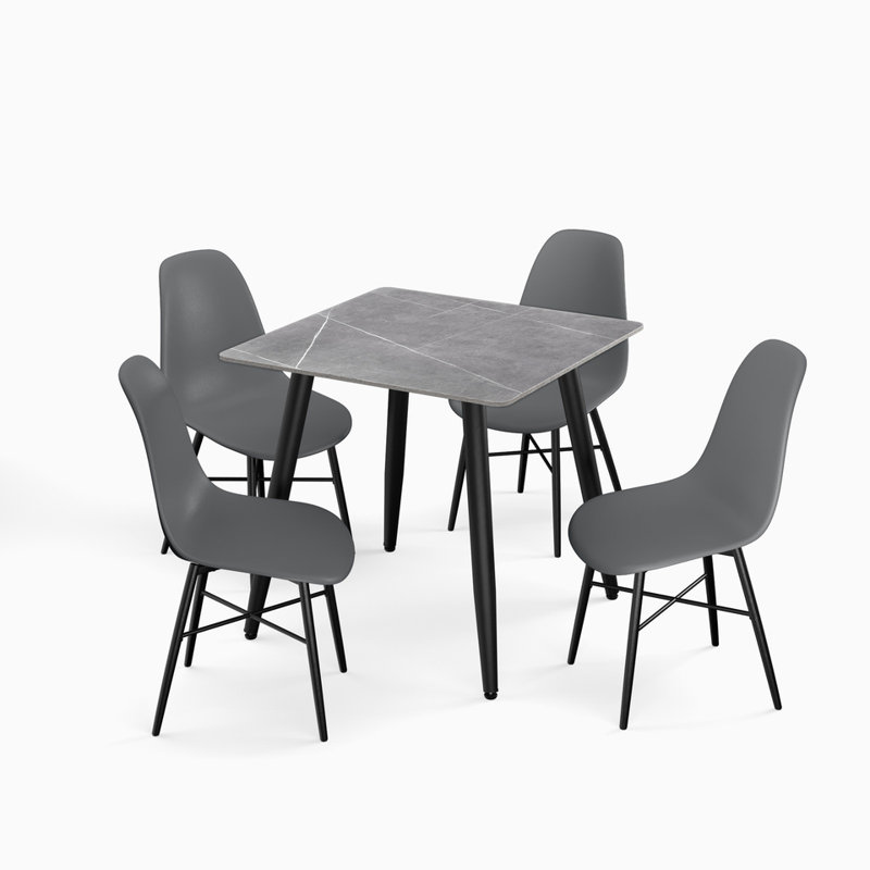 4 - Person Dining Set, Armani Grey, Grey