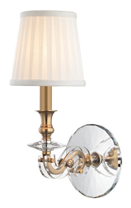 Lapeer 1 - Light Armed Sconce, Aged Brass