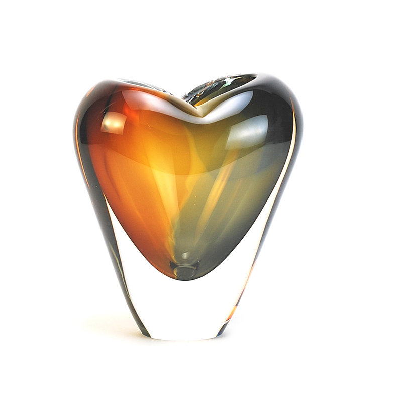 Vase en cristal de Murore, Ambre / fumée