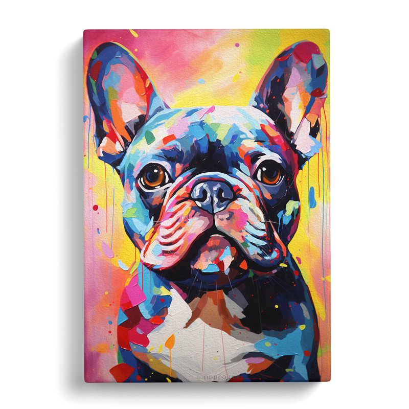 French Bulldog Neo-Plasticism - No Frame Print, 50cm H x 35cm W x 3cm D