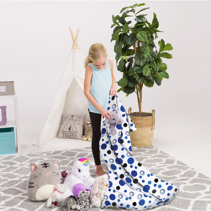 Bean Bag Cover, 200L - Large, Canvas Bubbles Blue and White