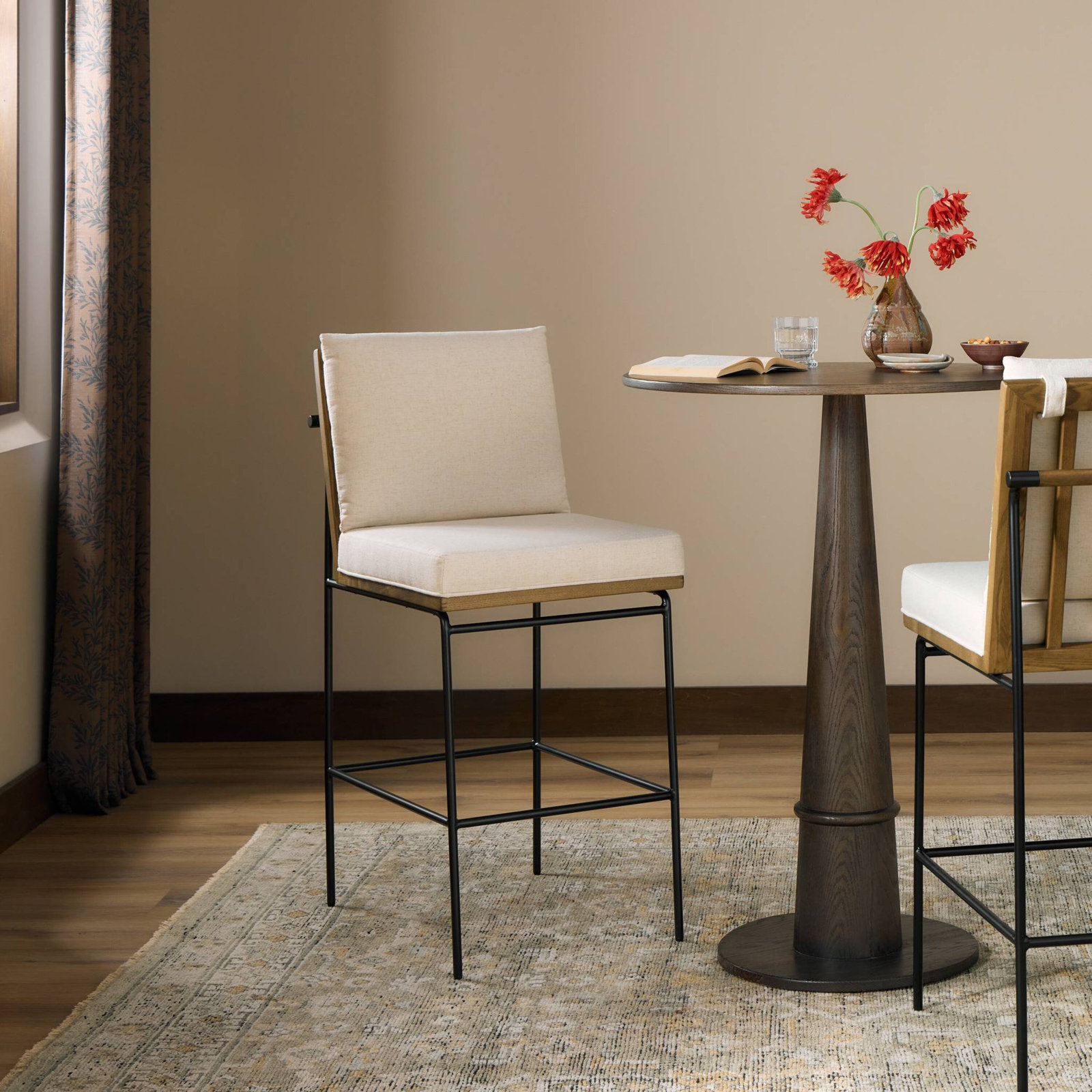 Julep Bar and Counter Stool, Savile Flax, Bar Stool (30" Seat Height)