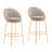 Indoor Metal Upholstered Barstool, Gold-Plated Frame And Upholstery, Set Of 2-299709666