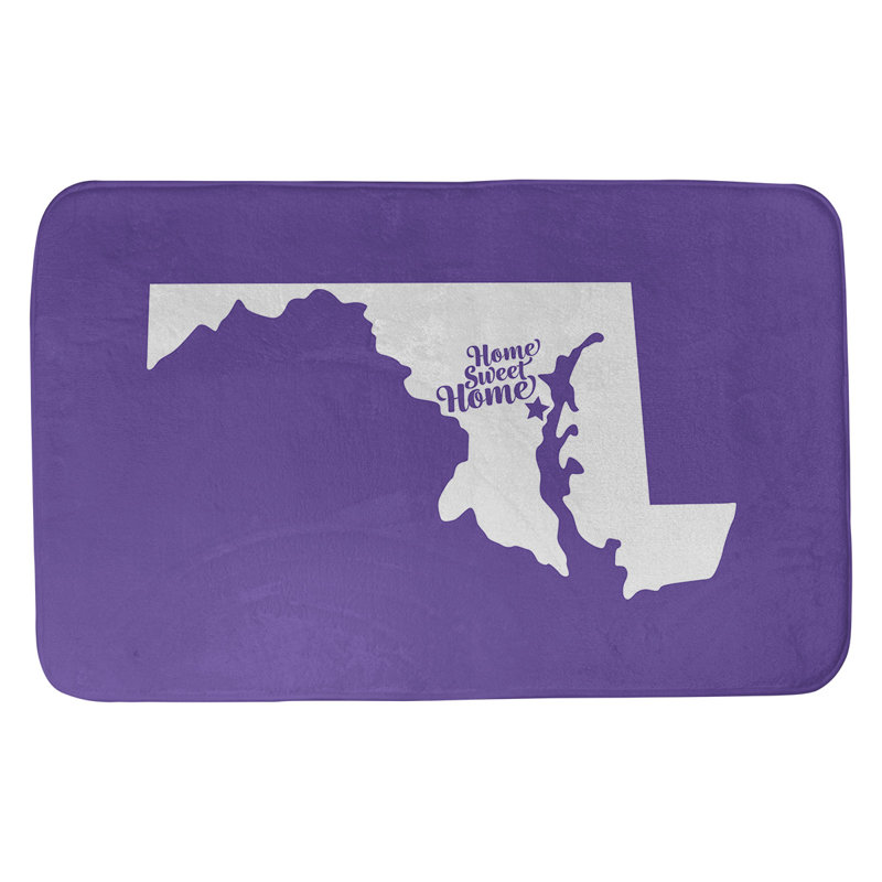 Tapis de bain antidérapant Colors, L 17 po x L 21 po, Gris, Home sweet Maryland