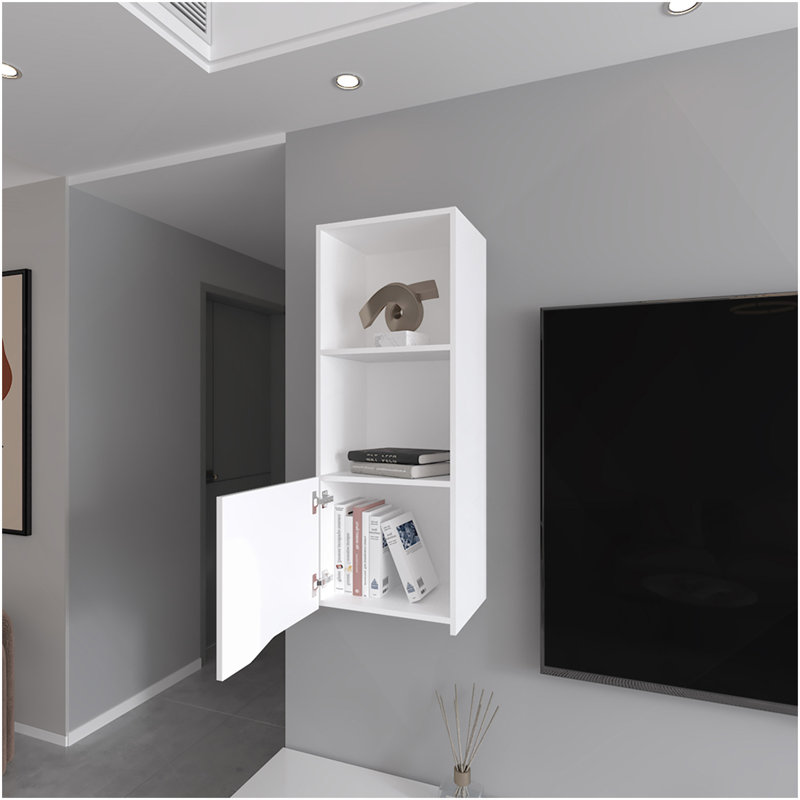 Armoire murale Hopewell, salon, blanc, Blanc