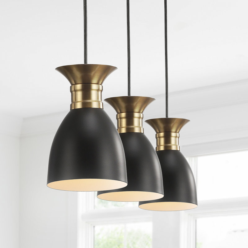 Bullington 3 - Light Black/Brass Gold Kitchen Island Pendant