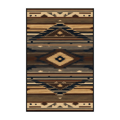Washable Mesa Lines Southwestern Area Rug