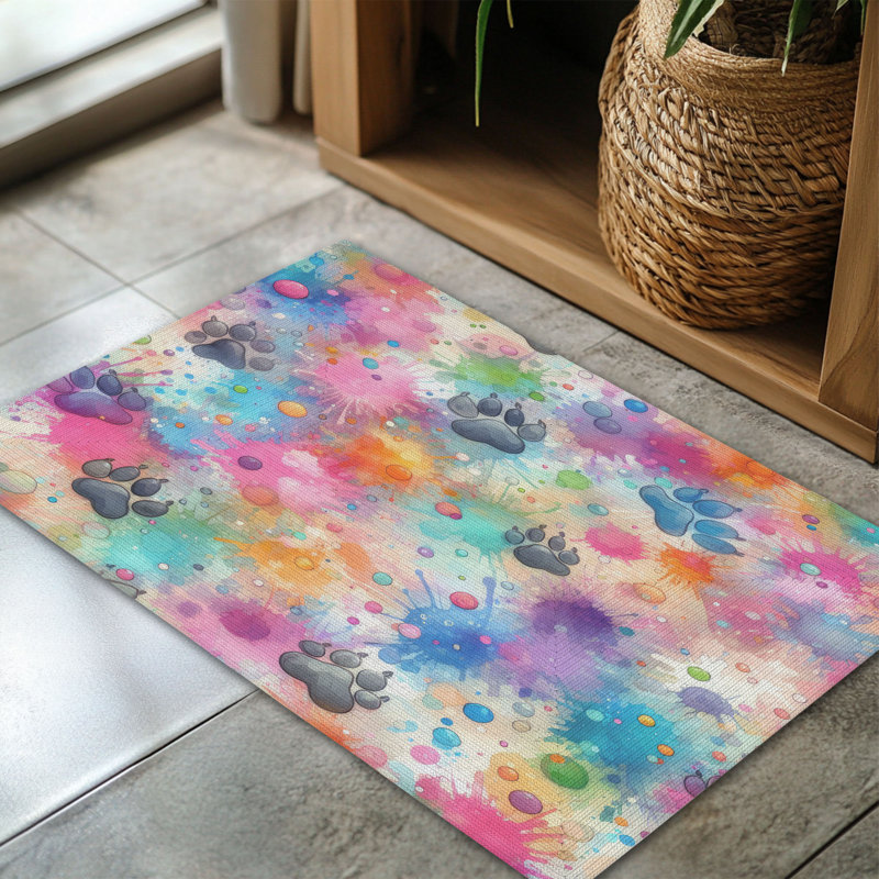 Tapis tressé Paw Print, Rectangulaire 3 pi x 5 pi