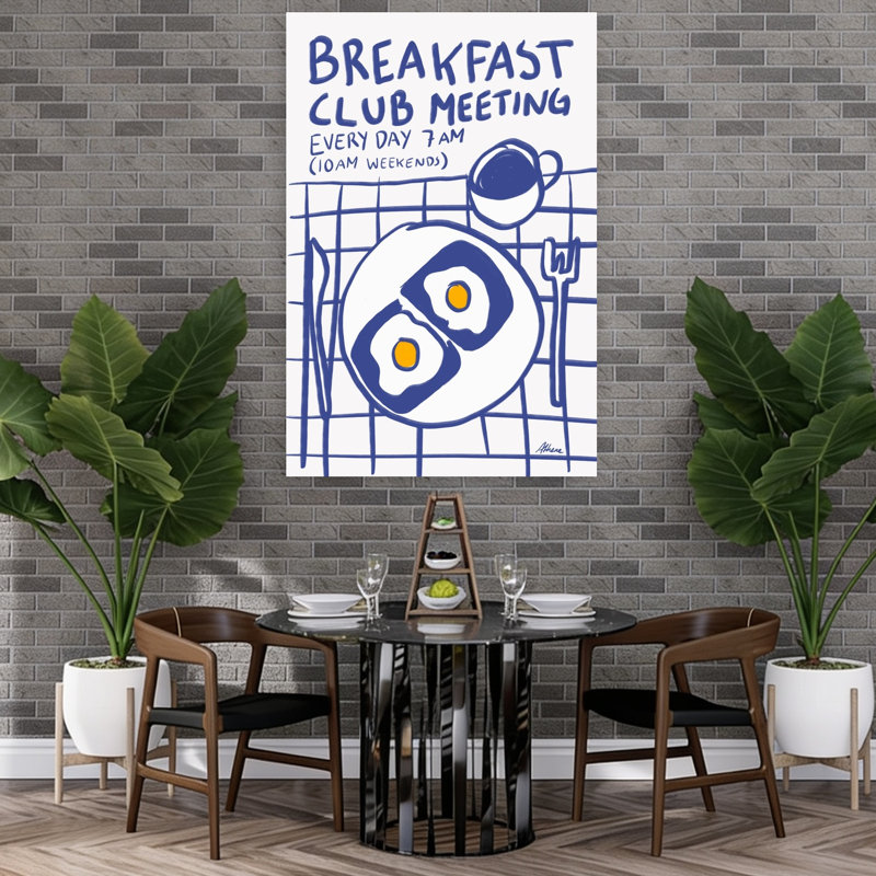 Petit déjeuner Club, impression d'art mural contemporain, 60" H x 40" W