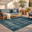 Tapis Pewter2 moderne vieilli uni bleu sarcelle et blanc, lavable à la machine, antidérapant, à poils courts, pour l'intérieur et l'extérieur, adapté aux animaux domestiques, idéal pour le salon, la chambre, la salle à manger, l'entrée, le corridor ou le bureau.-1945002064