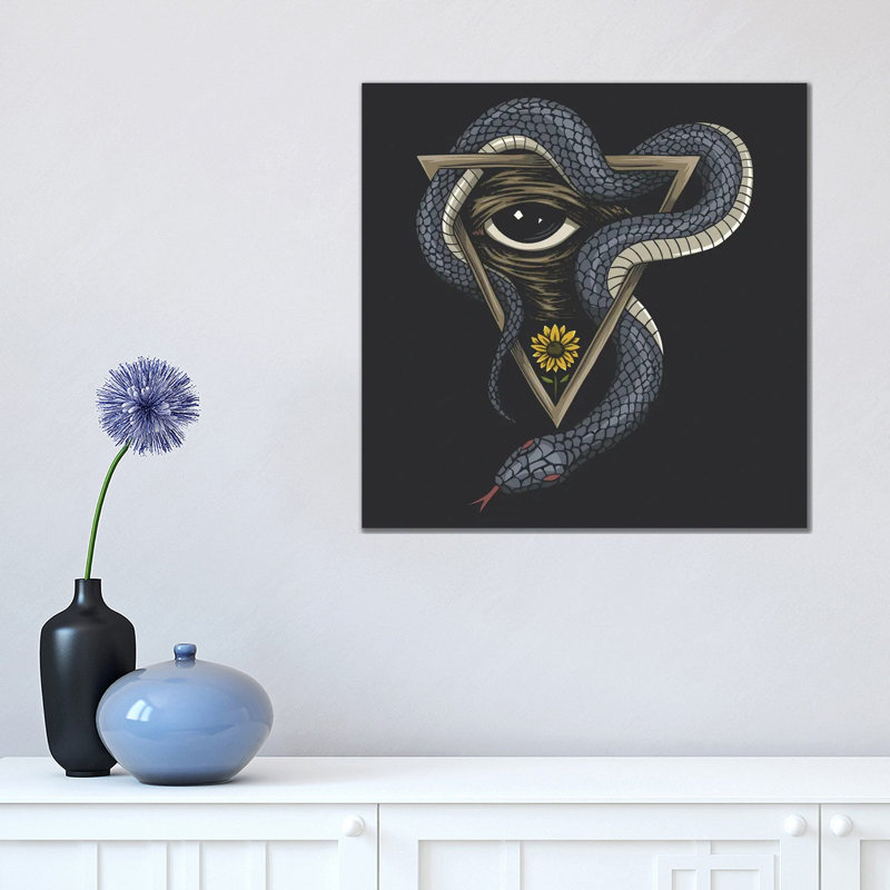 Snake On A Triangle - Wrapped Canvas Print, 45.72 cm H x 45.72 cm W