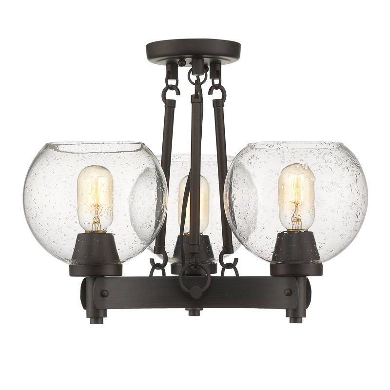 Saltash Glass Semi Flush Mount