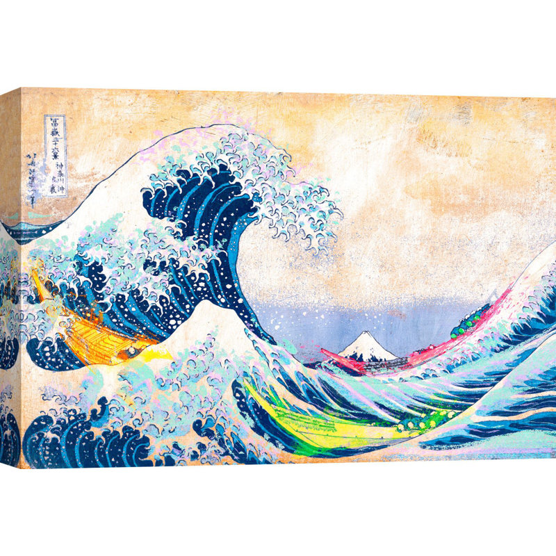 Hokusai's Wave 2.0 by Eric Chestier - Wrapped Canvas Painting, 60cm H x 80cm W x 4cm D