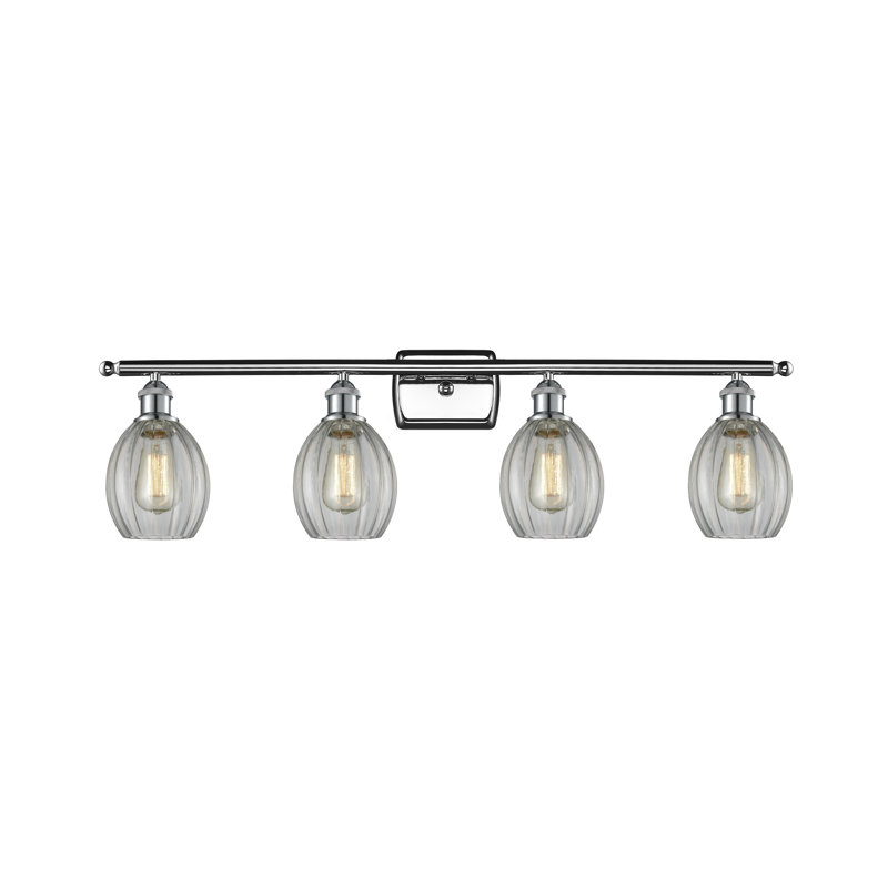 Éclairage pour meuble-lavabo 4 lumières Fleury, Transparent, Chrome poli, Led