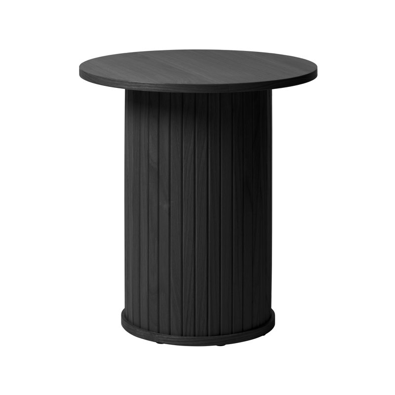 Teneasha Pedestal End Table, Black Oak