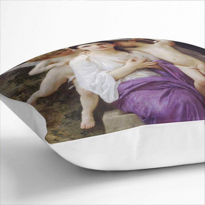 Angel Square Throw Cushion, White, 55cm H x 55cm W x 20cm D